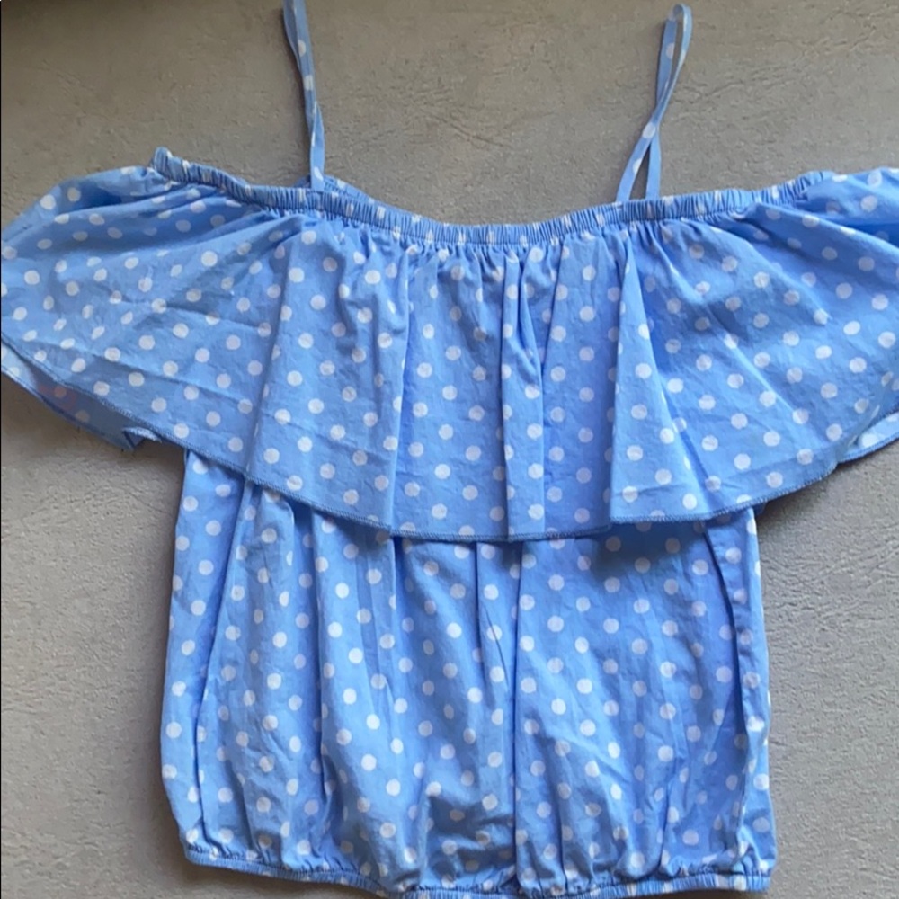 Polka dot off the shoulder top